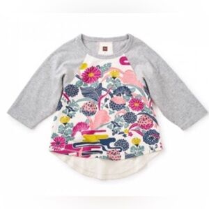 Tea Collection Toddler Girls Misaki Graphic Raglan Tee 2T NEW